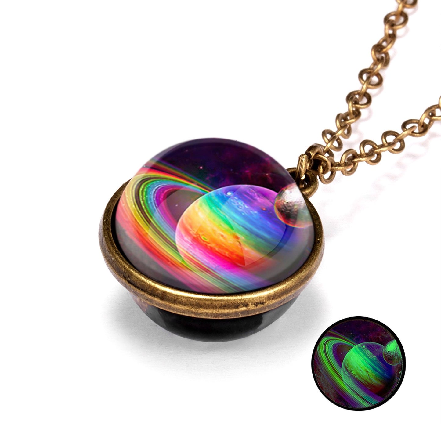 A rainbow planet necklace - accessories