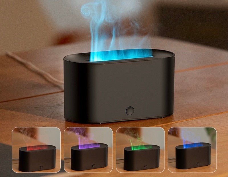 Blue Green Red Purple Colorful Flame Humidifier Diffuser – Night Light Aroma Humidifier Decor