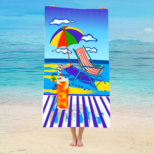 Chilling rainbow umbrella bath towel 70*140 cm