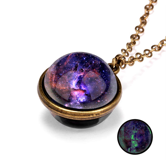 Mysterious galaxy night design necklace - accessories