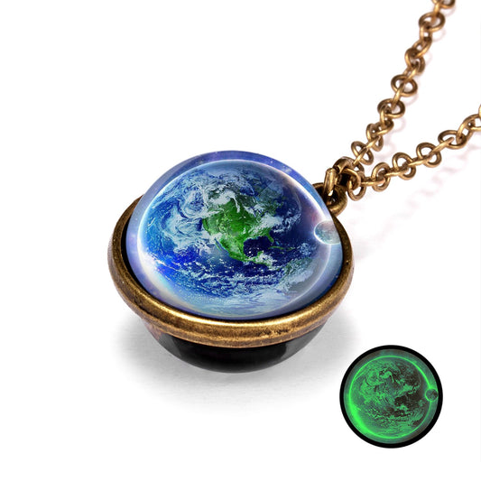 Planet earth design necklace - accessories