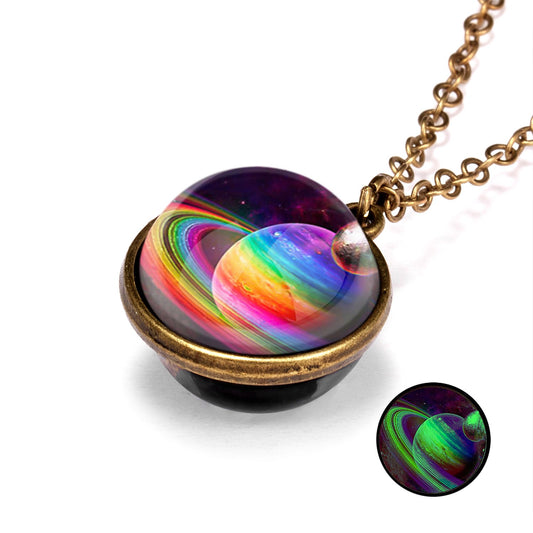A rainbow planet necklace - accessories