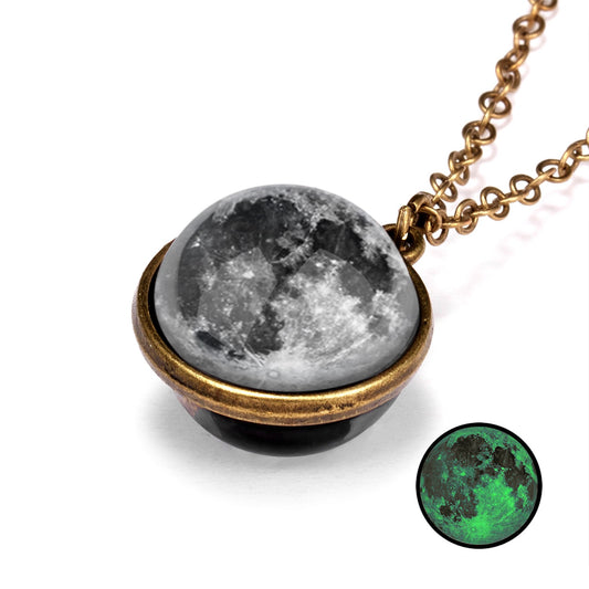 Universe black and white design necklace - accessories