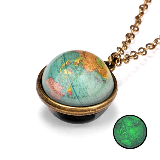 Terrestrial globe design necklace - accessories